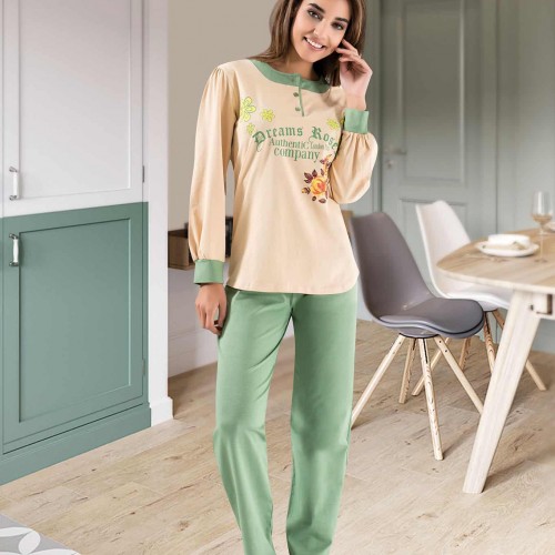 Derya Kurşun Uzun Kol Kadın Pijama 1116