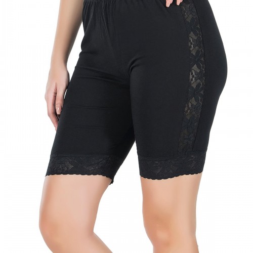 Derya Kurşun Dantelli Uzun Kadın Şort 418