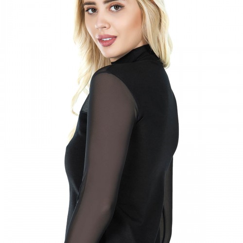 Derya Kurşun Balıkçı Yaka Transparan Kadın Tişört 296