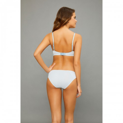 Dolgulu Dantelli Sütyen Takım Açık Mavi