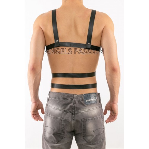 Erkek İç Giyim Seksi Fantazi Giyim - Erkek Deri Fantazi Giyim - Seksi Erkek Deri Harness - APFTM38