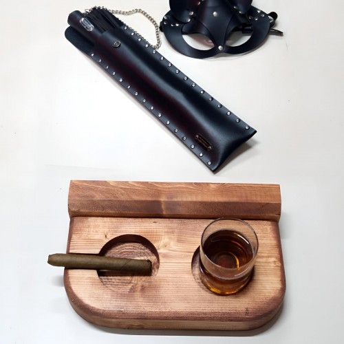 Fantezi Set 3&apos;lü - Kırbaç, Maske ve Bardaklık - Küllük - Master Collection - APFT1312-S1-T2