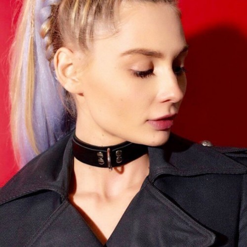 Kadın Ayarlanabilir Cool Şık Deri Choker Tasma - APFT682