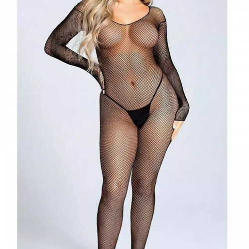 Kadın Babydoll Fantezi Kıyafet Vücut Çorabı D30021 Siyah