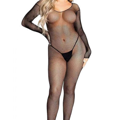 Kadın Babydoll Fantezi Kıyafet Vücut Çorabı D30021 Siyah