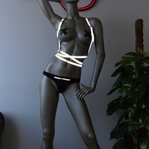 Kadın Fantazi İç Giyim Modelleri Rekflektörlü Harness - APFT198