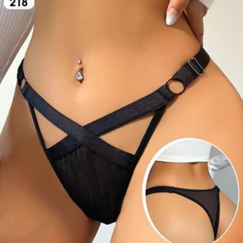 Kadın Fantezi İç Giyim Tanga Külot Perfect Fall D218 Siyah