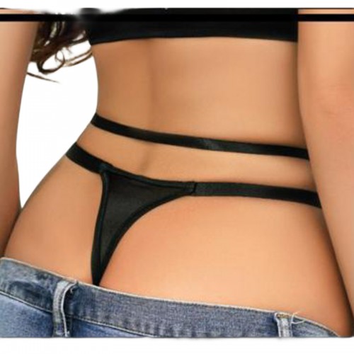 Kadın Fantezi İç Giyim Tanga Külot Perfect Fall D234 Siyah