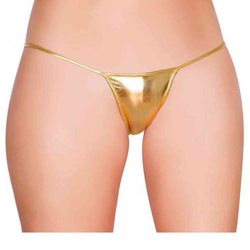 Merry See Sarı Deri Görünümlü Tanga