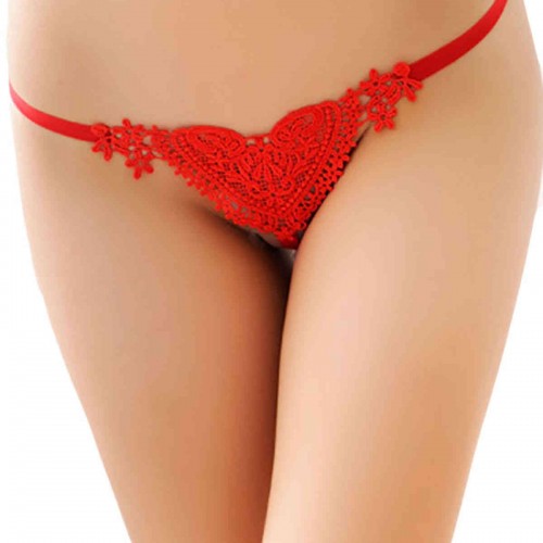 Merry See Kırmızı Kalpli incili Tanga