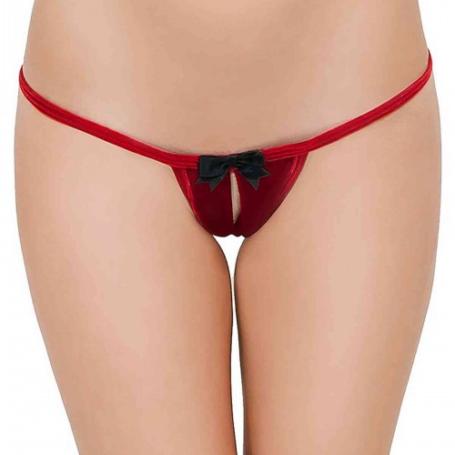 Merry See Kadife Kırmızı Tanga