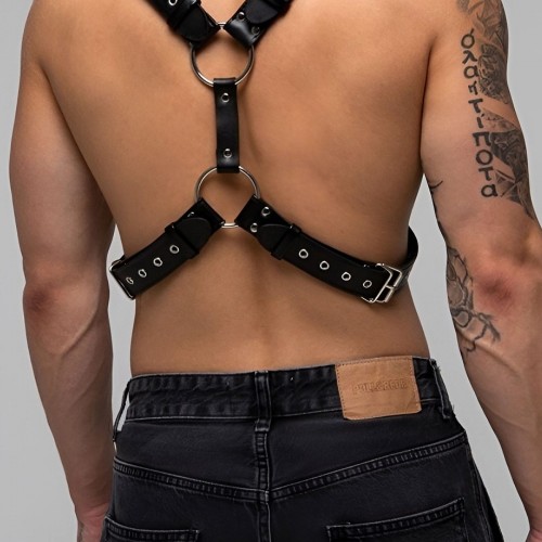 Perçin Detaylı Erkek Göğüs Harness, Sert Görünümlü Şık Erkek Fantazi Giyim - APFTM179