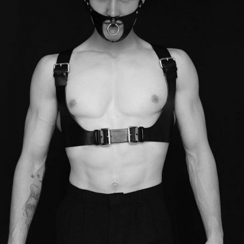 Seksi Deri Göğüs Ve Maske Harness - APFTM112