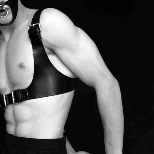 Seksi Deri Göğüs Ve Maske Harness - APFTM112