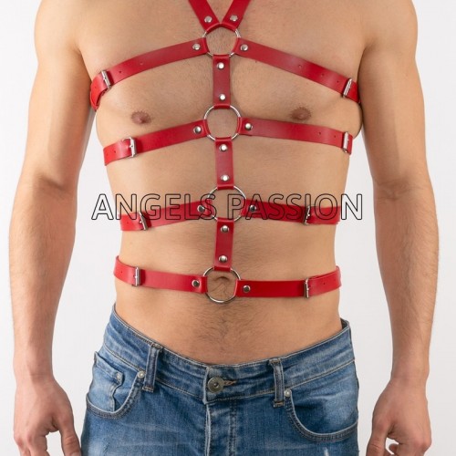 Seksi Erkek Body Harness, Deri Erkek Body Harness - APFTM54
