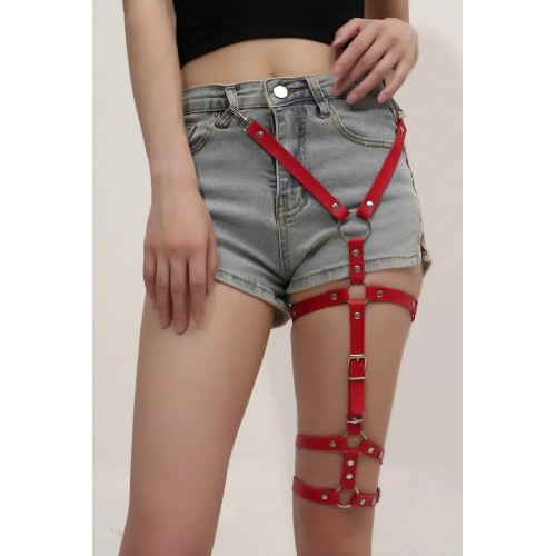 Şık Deri Tek Bacaklı Jartiyer Harness - APFT942
