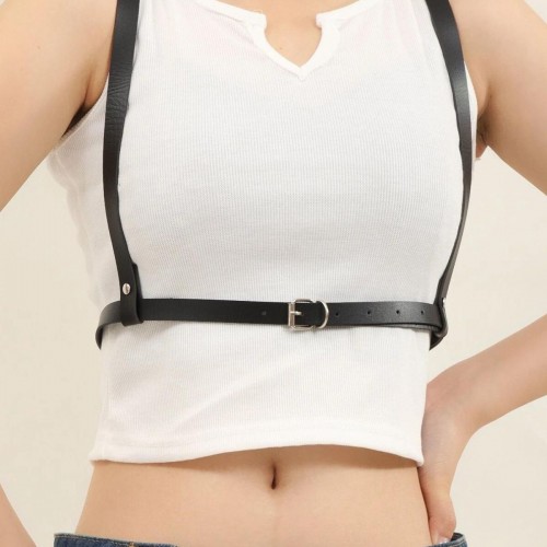 Sırtı Halka Detaylı Şık Deri Harness - APFT800
