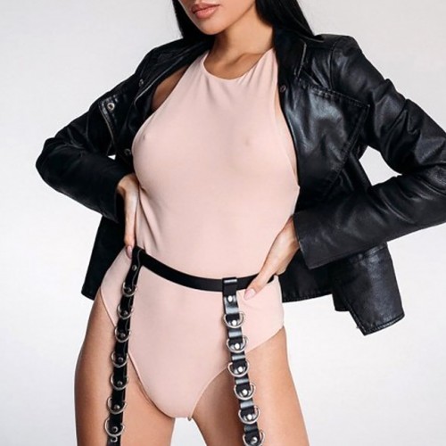 Siyah Deri Bacak Harness - APFT734
