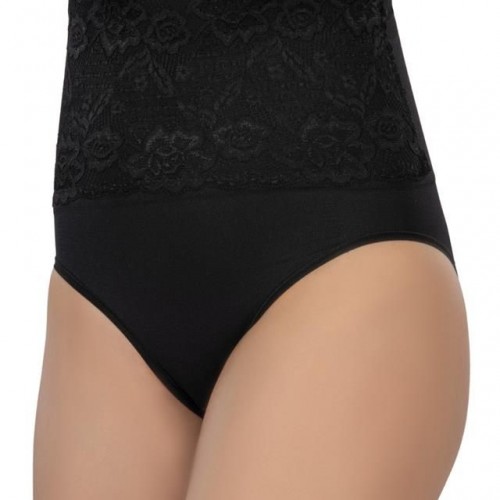 Siyah Emay 2090 Önü Dantelli Yüksek Bel Slip Korse