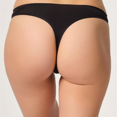 Siyah Emay 2802 Yapıştırma Lazer Kesim String Külot