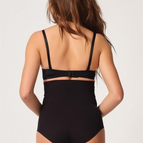 Siyah Emay 2708 Lazer Yüksek Bel Kesim Slip Korse