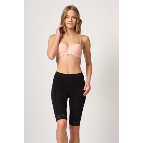Siyah Emay 3004 Soft Uzun Paça Dantel Boxer