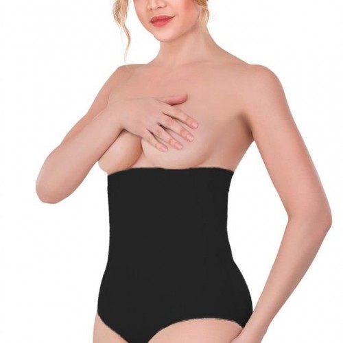 Siyah Emay 2080 Yüksek Bel Çıtçıtlı Slip Korse