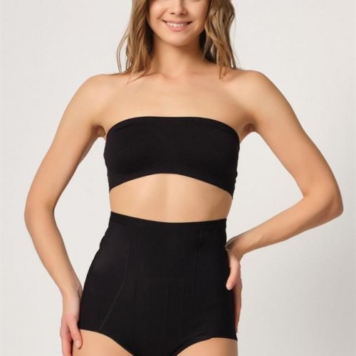 Siyah Emay 2931 Karın Balen Destekli Slip Lazer Korse