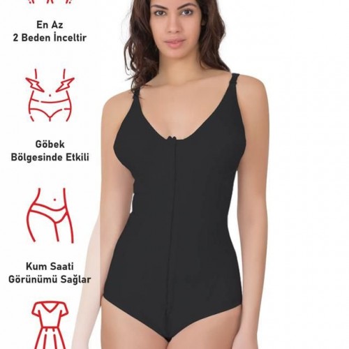 Siyah Emay 2871 Balenli Agraflı Toparlayıcı Boy Korse