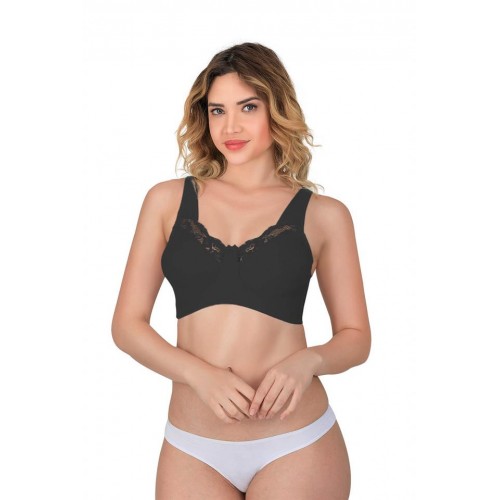Siyah MI 181c Dantelli Toparlayıcı Cotton Sütyen