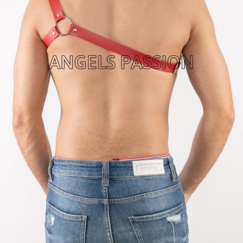Tek Omuz Seksi Deri Erkek Harness - APFTM3